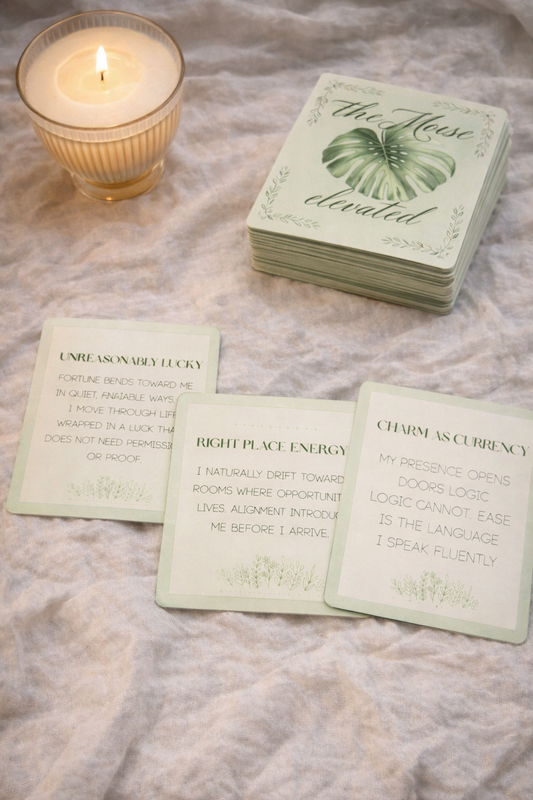 The Muse Elevated –The Art of Guided Alignment | 36 Green Affirmation Cards